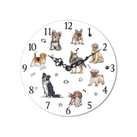 14.5CM MDF DOGS TABLE CLOCK