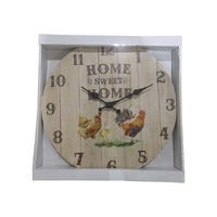 34CM CLOCK W/FARMYARD HOME SWEET HOME