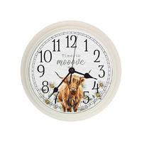 23CM HIGHLAND COW CLOCK