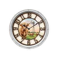 40CM HIGHLAND COW CLOCK