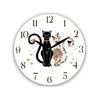 28.8CM MDF CAT COUPLE WALL CLOCK