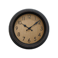 22CM WOOD LOOK CLOCK W/RIPPER FRAME