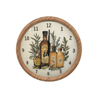 34CM ROUND CLOCK WITH OLIVE DESIGN