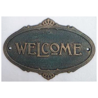 NEW WELCOME SIGN GREEN 21X14CM
