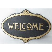 NEW WELCOME SIGN BLACK 21X14CM