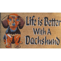 COIR BACKED LIFE DACHSHUND 45X75CM