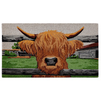COIR BACK ANIMAL HIGHLAND COW 45X75CM