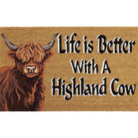 COIR BACKED HIGHLAND COW