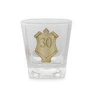 30TH WHISKEY GLASS 235ML 9CM