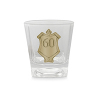60TH WHISKEY GLASS 235ML 9CM