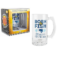 BEER STEIN BORN TO FISH 18CM