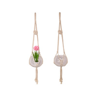 100CM CREAM MACRAME POT HLDR W/BOWL SOLD QTY3