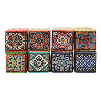 FLOWER POT SQUARE MIXED 7.5X7.5CM UN12