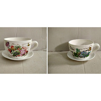 CUP AND SAUCER PLANTER SET 2ASST SOLD QTY 6