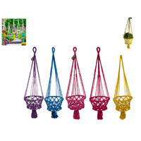 85CM MACRAME POT HOLDER 6ASST