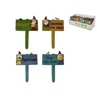 18CM GARDEN STAKE W/WORDING 4ASST UN24