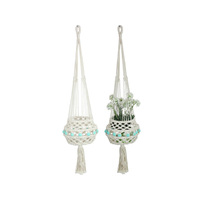 100CM MACRAME PLANT HANGER W/TURQUOISE