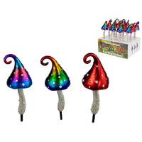 20CM METALLIC MUSHROOM W/SWIRL STAKE UN12