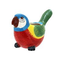 PLANTER PARROT GREEN/RED 21X10X12.5CM