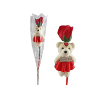SINGLE ROSE PLUS BEAR