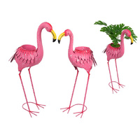 85/74CM PINK FLAMINGO POTTED PAIR 2ASST
