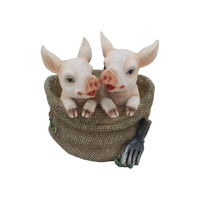 23CM TWIN PIGS IN SACK POT HOLDER
