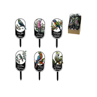 31CM METAL GARDEN STAKE WITH NATIVE BIRD UN12