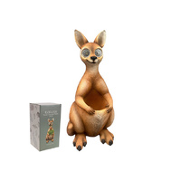 29CM STANDING KANGAROO PLANTER W/SOLAR EYES