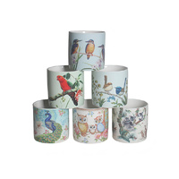 BIRDS AND ANIMALS CERAMIC POT 13X13CM 6ASST