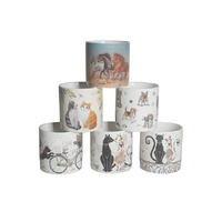 CATS DOGS HORSES CERAMIC POT 13X13CM 6ASST
