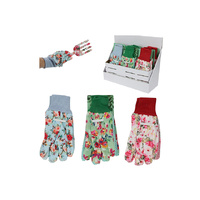 GARDENING GLOVES WITH FLORAL DESIGN 3ASST UN12
