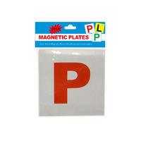 CAR PLATES 2PCE RED P MAGNETIC