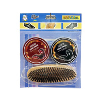 SHOE POLISH BLACK & BROWN + BRUSH
