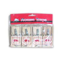 WOODEN 4PK MOUSE TRAP