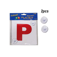 P PLATES RED 2PC WITH SUCTION