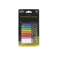 8PK PLASTIC KEY TAGS WITH NAME INSERTS