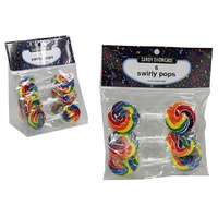 RAINBOW SWIRL POPS BAG PK 6 120G QTY 24
