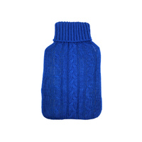 HOT WATER BOTTLE COVER KNIT BLUE