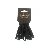 SCHOOL BLACK HAIR BANDS 12PCE SOLD QTY12
