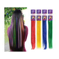 SCHOOL CARNIVAL SERIES HAIR CLIP EXTENSIONS 4ASST SOLD QTY12