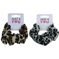 SCRUNCHIE VELVET LEOPARD ASST UN12