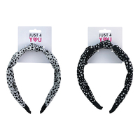 HEADBAND KNOT SPOTS PRINT 30MM SOLD QTY 12