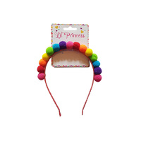 HBAND POM POM RAINBOW SOLD QTY12