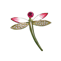 BROOCH ENAMEL PINK DRAGONFLY QTY 3