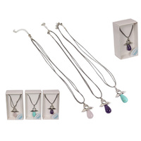 GEMSTONE GUARDIAN ANGEL NECKLACE 3ASST UN18