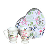 BLUE WREN 2PC MUG SET IN HEART