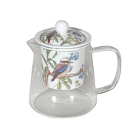 AUSTRALIAN BIRDS 400CC GLASS TEAPOT