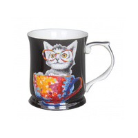 CHEEKI LITTLE CAT MUG 415CC BLACK