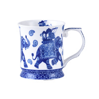 BLUE + WHITE ELEPHANT 415CC MUG