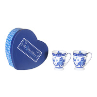 BLUE + WHITE ELEPHANT 2PC 280CC MUG